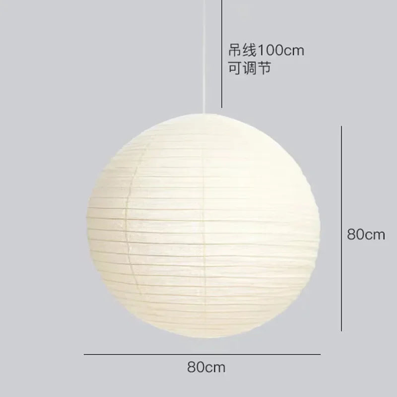 Afralia™ Akari Rice Paper Pendant Light Vintage Handmade Noguchi Lamp E27