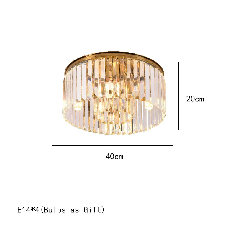 Afralia™ Nordic Gold Crystal LED Chandelier for Dining Living Room Kitchen Home Decor