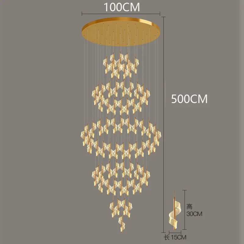 Afralia™ LED Spiral Staircase Chandelier | Luxury Duplex Nordic Light for Living Room & Villa