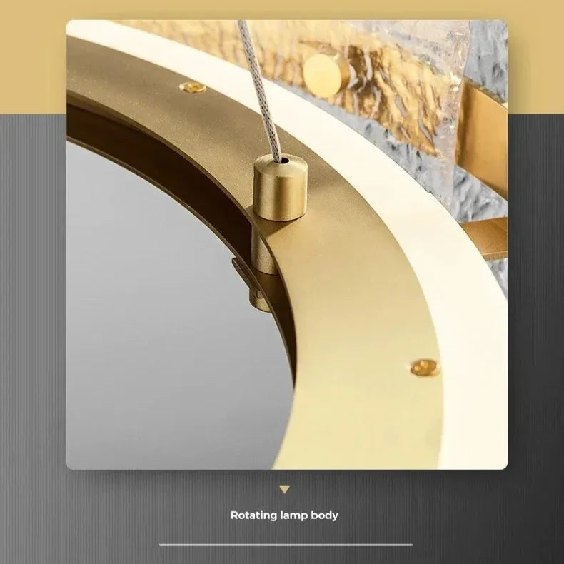 Afralia™ Gold Metal Round Glass Chandeliers for Living Dining Room Décor