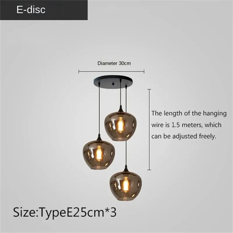 Afralia™ LED Glass Pendant Chandelier for Kitchen Dining Bar Décor