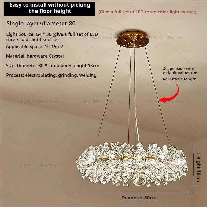 Afralia™ Crystal Chandelier for Living and Dining Room High-End Elegant Bedroom Lighting