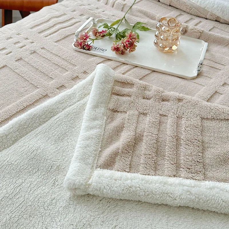 Afralia™ Velvet Jacquard Taffeta Blanket: Cozy Sofa Cover & Four-Season Quilt