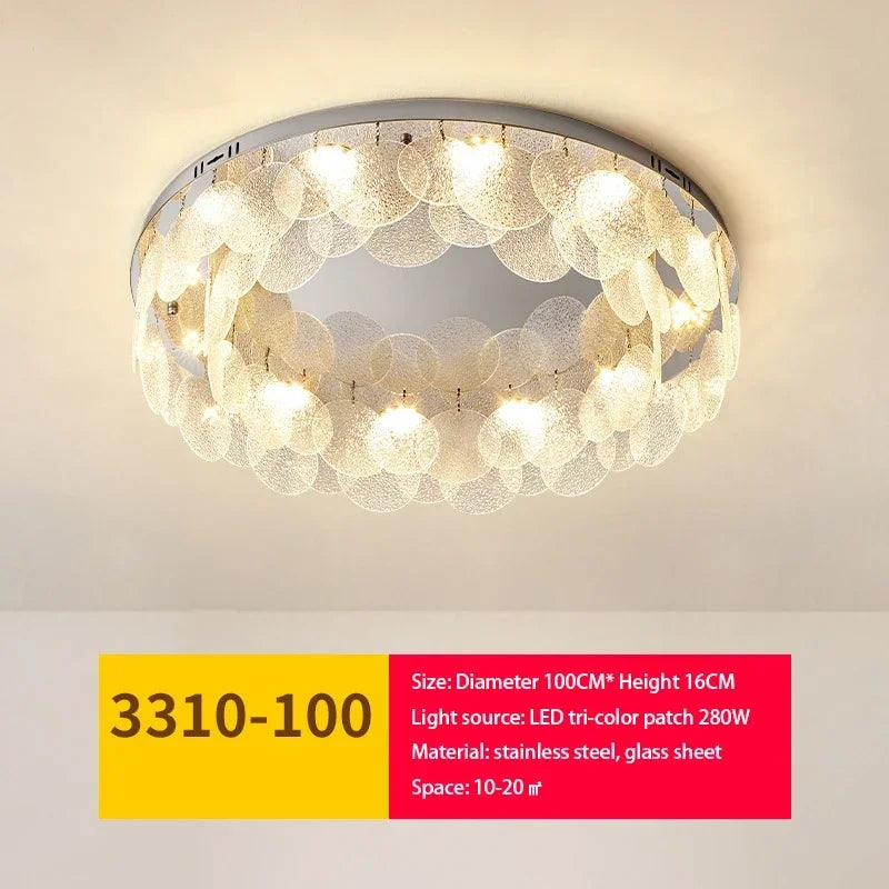 Afralia™ Glass Chandelier LED Ceiling Lamp | Modern Metal Art | Indoor Living Room Kitchen Decoration