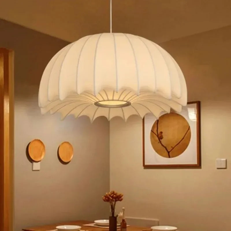Afralia™ Silk Cocoon Pendant Light for Living Room Bedroom Dining Decor
