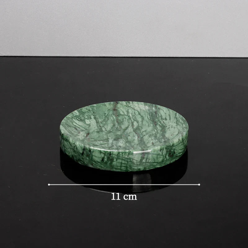 Afralia™ Green Marble Bathroom Set: Dispenser, Dish, Holder, Tissue Box & Accessories