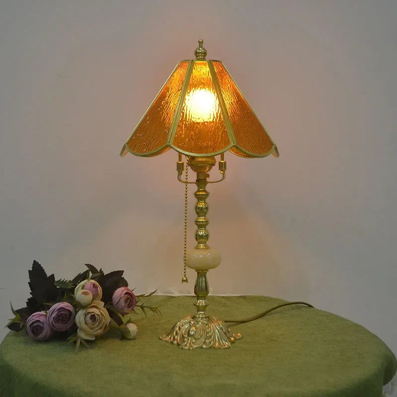 Afralia™ Brass Desk Lamp - French Retro Minimalist Light Luxury Bedroom Nostalgia