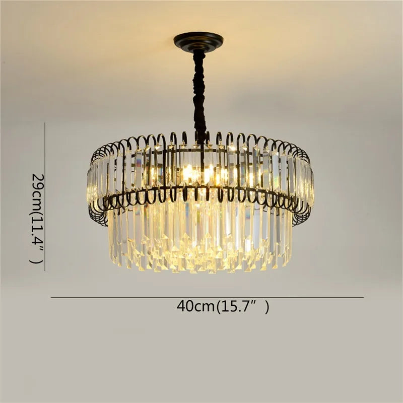 Afralia™ Light Luxury Crystal Chandelier for Dining, Living, & Bedroom - Modern, Simple Design