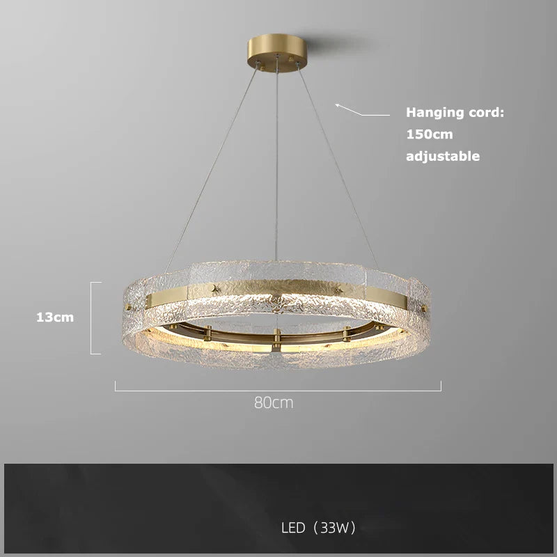 Afralia™ Nordic Glass Gold LED Chandelier, Dimmable Decorative Ceiling Fixture