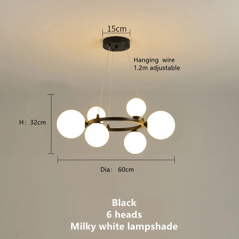 Afralia™ Magic Beans Glass Ball LED Ceiling Chandelier for Home Decor Lighting