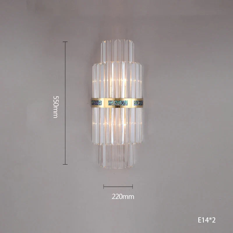 Afralia™ Seashell Crystal LED Dimmable Wall Light for Bedroom & Living Room