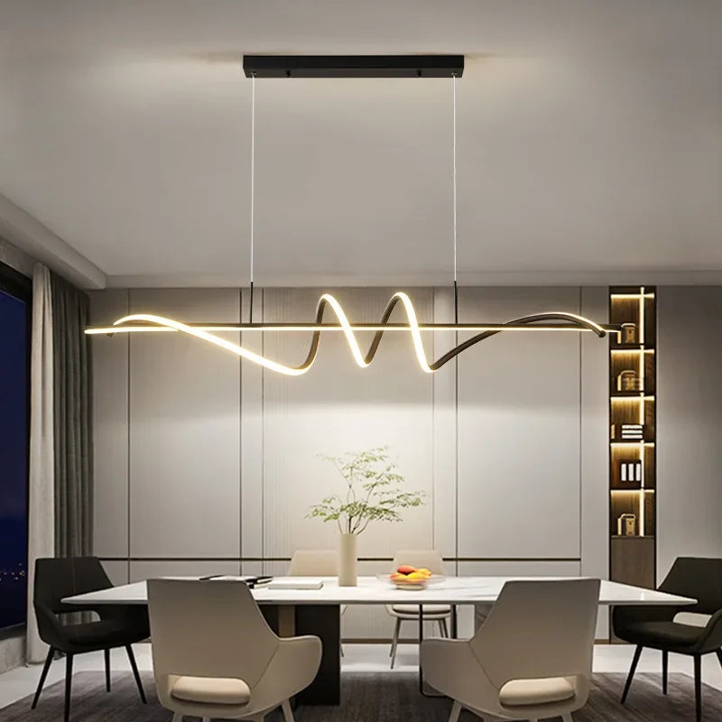 Afralia™ Modern LED Pendant Light - Elegant Aluminum Chandelier for Stylish Home Decor