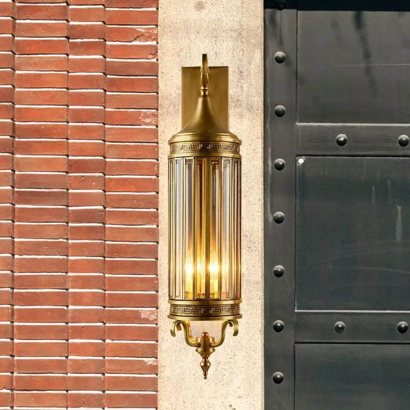 Afralia™ Copper Outdoor Wall Lamp: Waterproof & Bright Courtyard Light