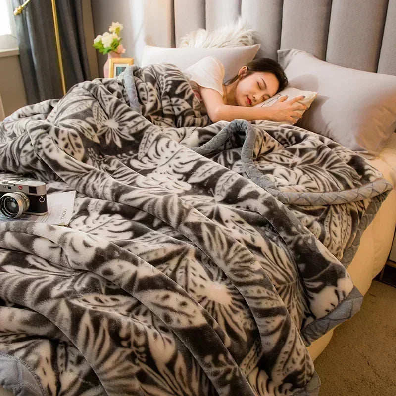 Luxury Raschel Blanket for Winter by Afralia™: Super Soft, Warm, Antistatic Skin-Friendly Weighted Duvet