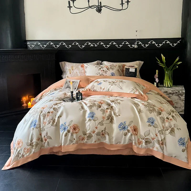 Afralia™ Egyptian Cotton Bedding Set: Queen King Full Size Sheet Pillowcase Comforter Cover