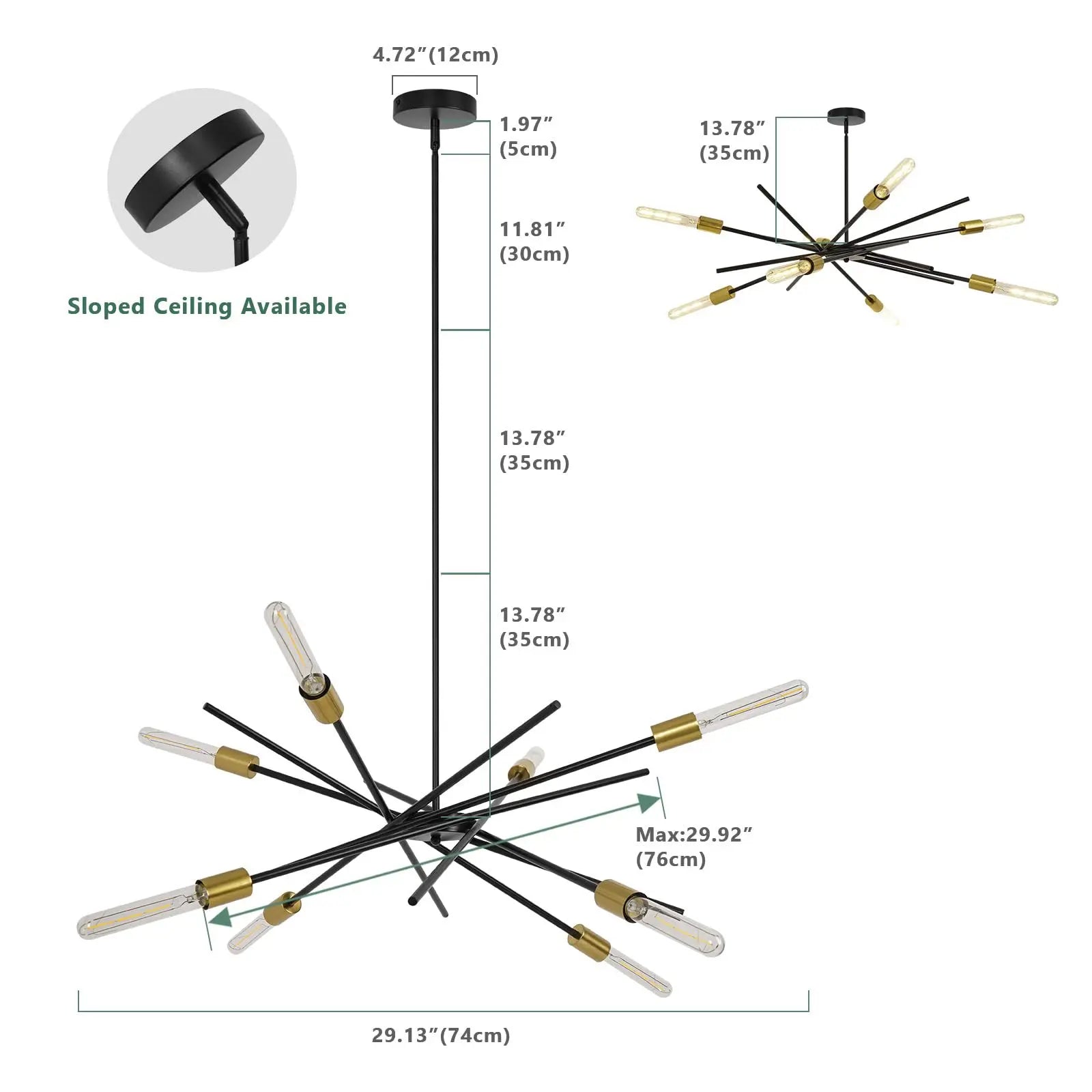 Afralia™ Satellite Style Adjustable Chandelier for Living Room Kitchen Hallway Lighting