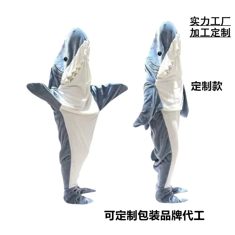 Afralia™ Shark Blanket Sleeping Bag Cosplay Onesies Costume Homewear Pajamas Blanket Office Nap