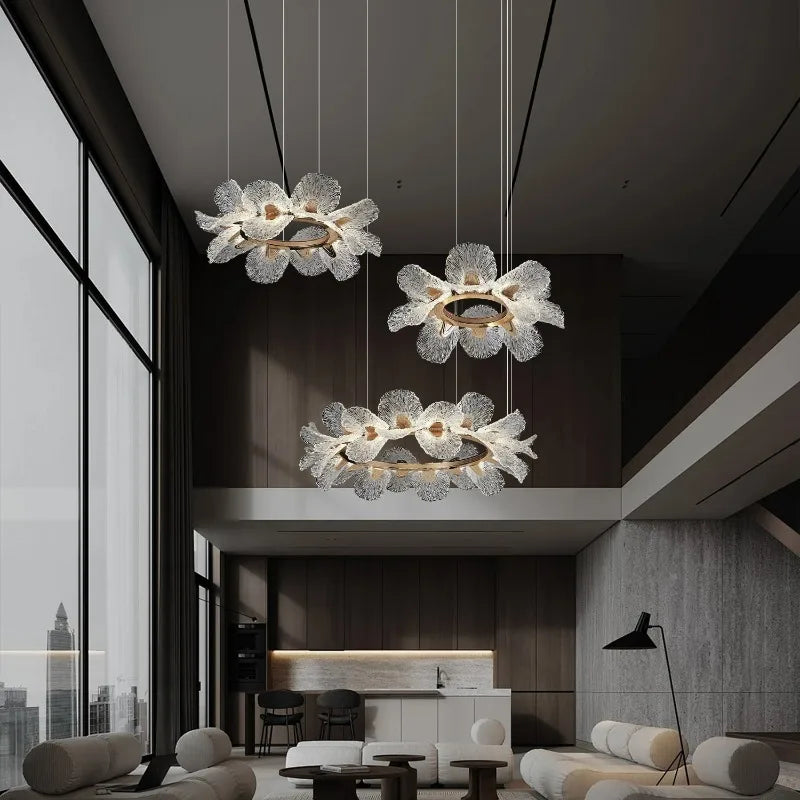 Afralia™ Crystal Flower Chandelier Pendant Light for Home Decor and Indoor Lighting