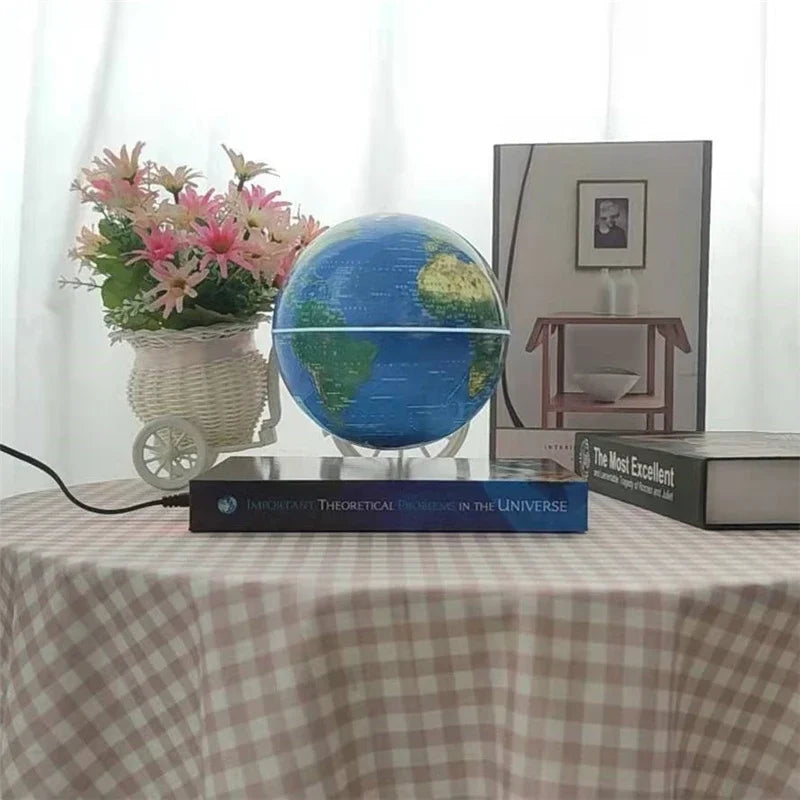 Afralia™ Magnetic Levitation Night Light Rotating Globe Table Lamp