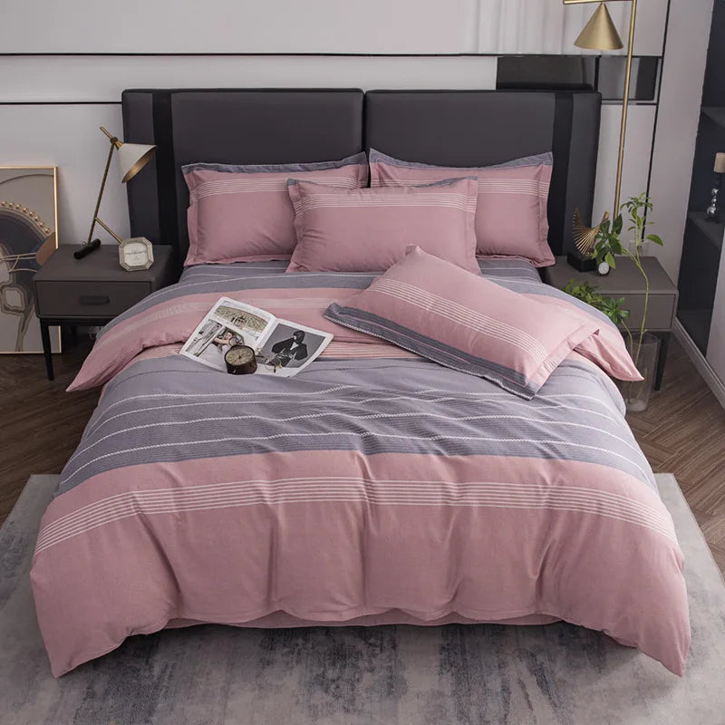 Afralia™ Luxury Cotton Printing Bedding Set - High Quality Cozy Double Quilt Cover Kit