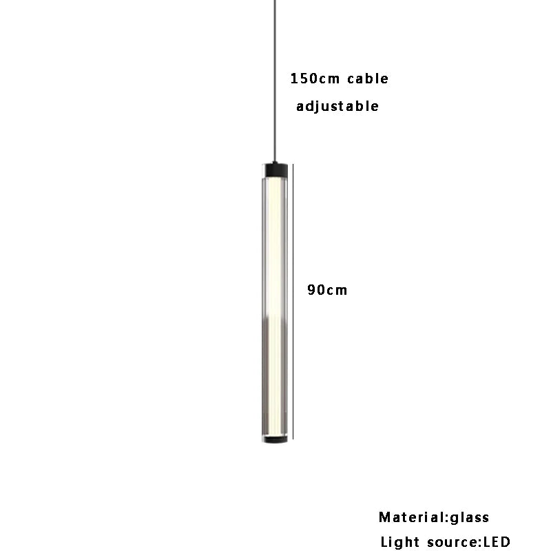 Afralia™ Glass Tube LED Ceiling Pendant Light - Minimalist Nordic Design