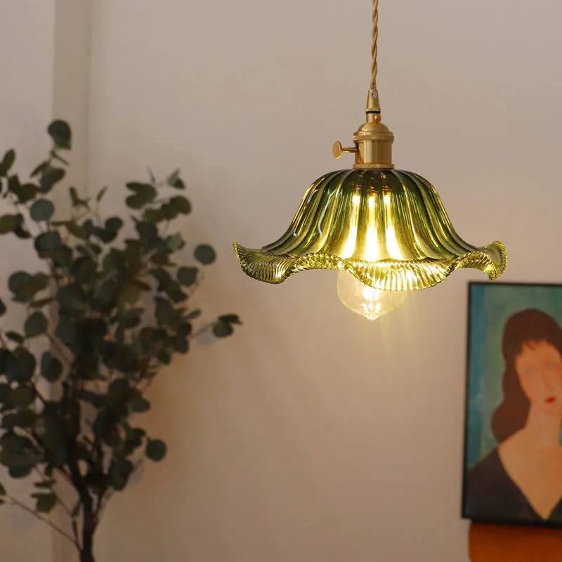 Afralia™ Glass Industrial Pendant Light: Loft Style Fixture with Copper Socket for Home Decor