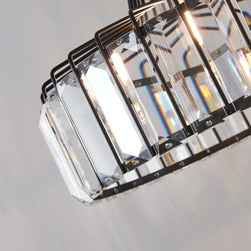 Afralia™ Crystal LED Pendant Light: Retro Gold Lampshade for Living Room, Bedroom, Dining Room