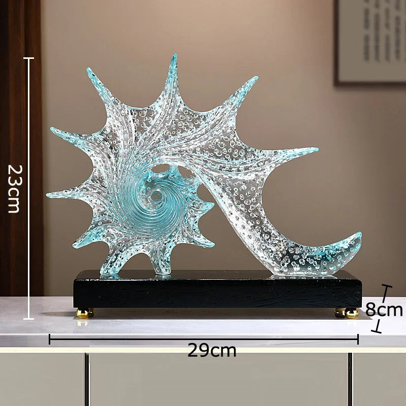 Afralia™ Bubble Conch Sculpture | Resin Desk Decoration | Home Room Aesthetic Decor