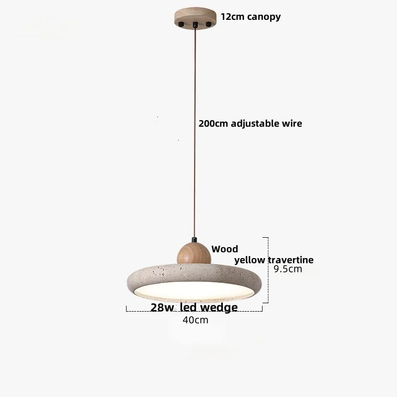 Afralia™ Yellow Travertine LED Pendant Lamp for Dining Room, Kitchen & Reading