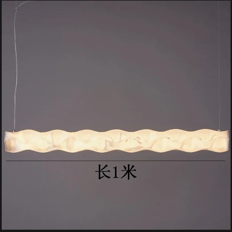 Afralia™ Water Ripple Long Strip Chandelier for Nordic Home Decoration