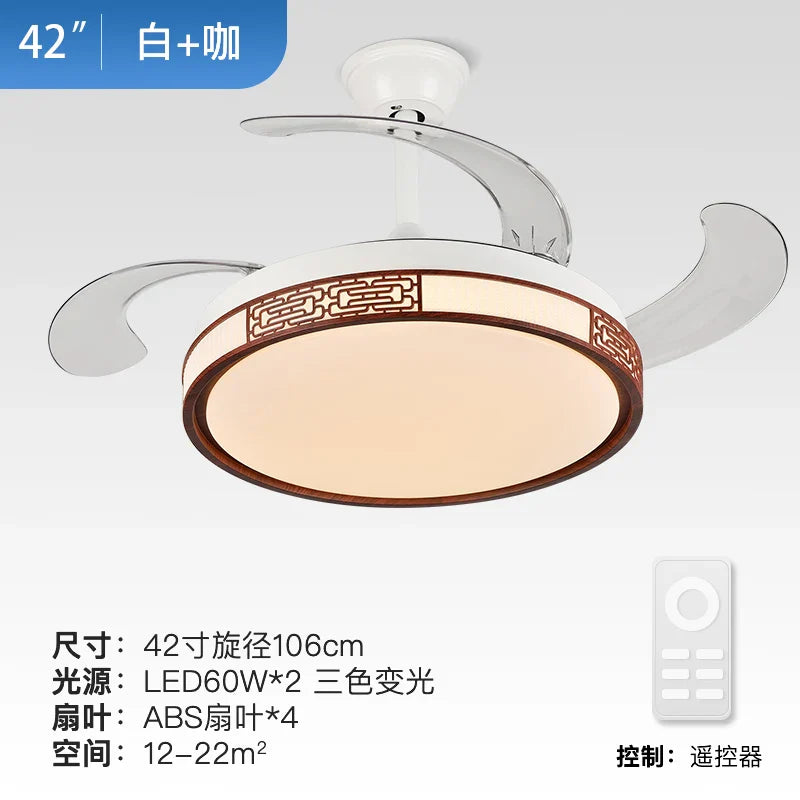 Afralia™ Smart Ceiling Fan Light with DC Motor - Energy Saving, LED, Remote Control