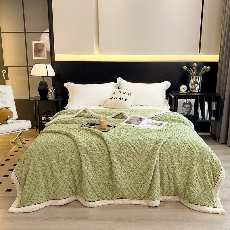 Afralia™ Soft Velvet Blanket: Thick Coral Fleece, Multi Functional Sofa Cover for Winter