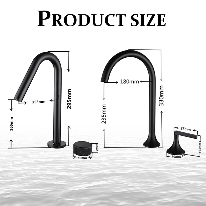 Afralia™ Brass Basin Faucet Brushed Gold Double Bracket Two Holes Hot Cold Mixer
