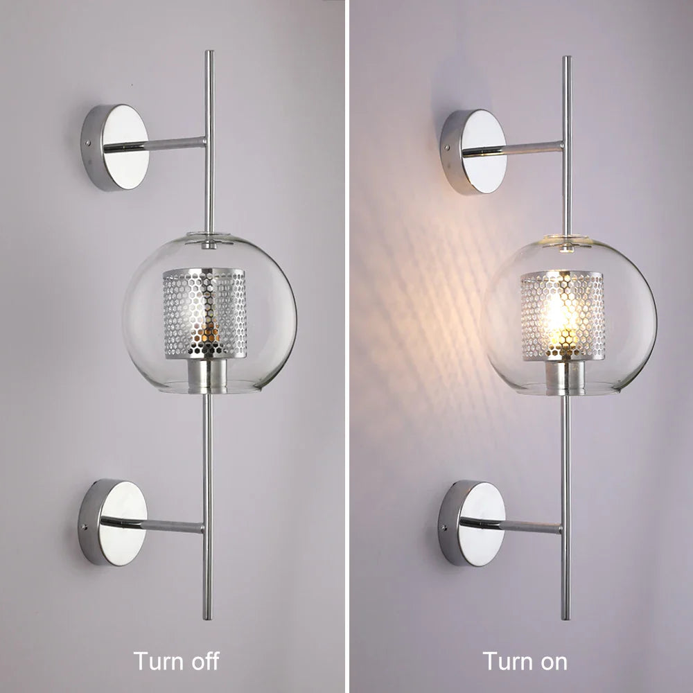 Nordic Glass Wall Lamp for Bedroom & Living Room by Afralia™