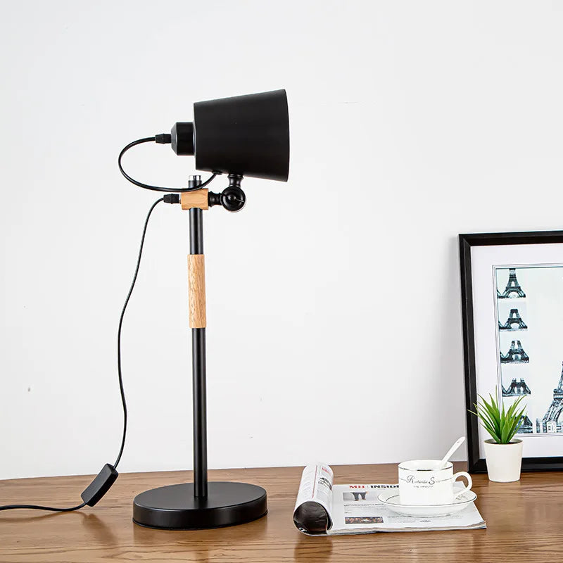 Afralia™ Adjustable Desk Lamp for Children's Bedroom Study, Nordic Style Black White décor