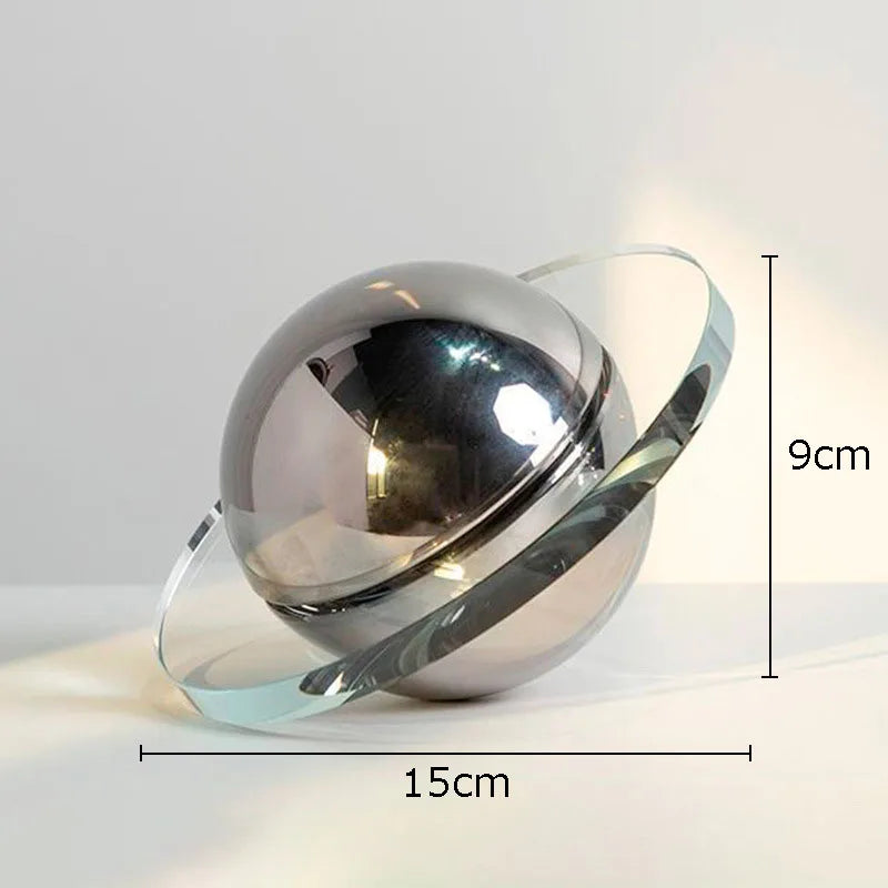 Afralia™ Crystal Planet Sculpture Ornaments: Modern Geometric Desk Decor & Crafts