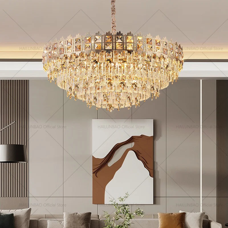 Afralia™ Crystal Chandelier: Modern Net Red Living Room & Bedroom Luxury Lighting