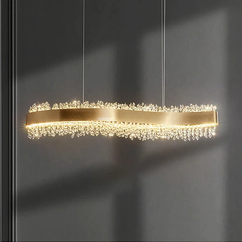 Afralia™ Crystal Tassel Pendant Chandeliers – Modern Luxury LED Lighting for Dining and Living Room