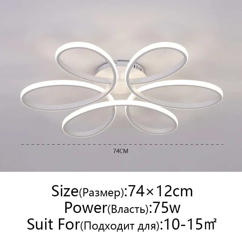 Afralia™ Flower Ceiling Light: Nordic Romantic LED Bedroom, Living Room, Restaurant, Study Light
