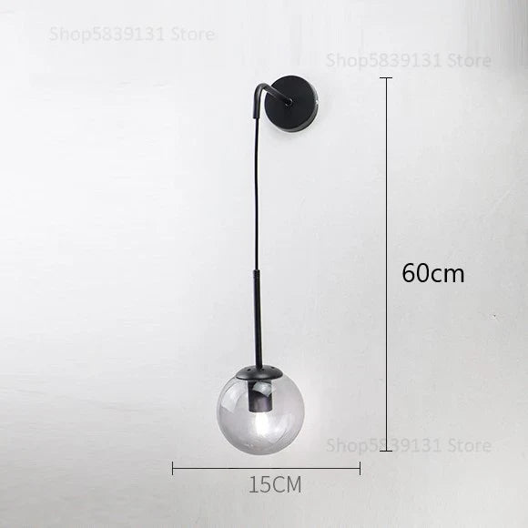 Afralia™ Glass Ball Wall Lamp - Nordic Retro LED Lighting Fixture
