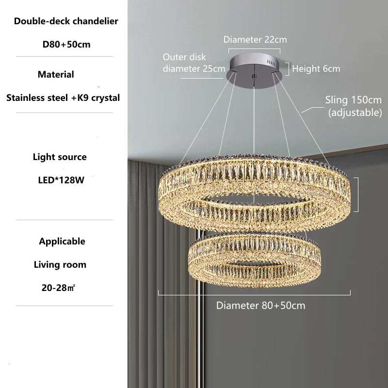 Afralia™ Crystal Chandelier: Elegant Nordic Ceiling Pendant Light for Luxury Home Decor
