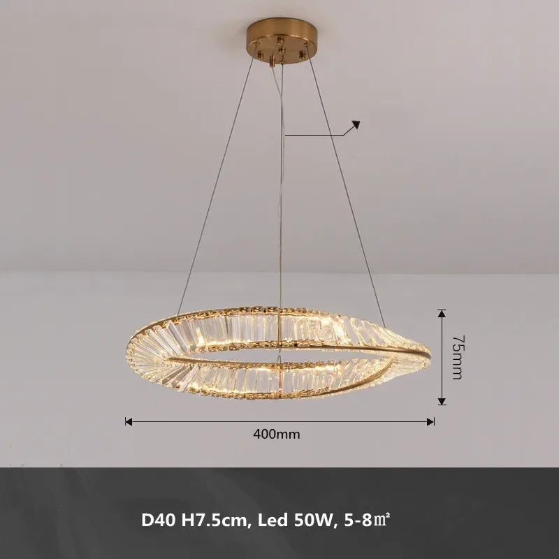 Afralia™ Gold Metal LED Dimmable Ceiling Light with K9 Crystals