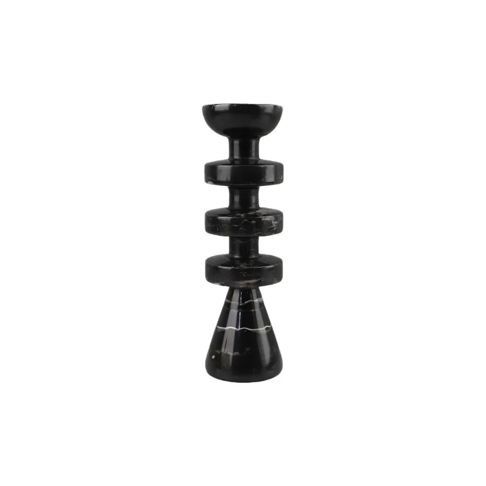 Afralia™ Black Marble Candle Holder, Modern Yellow Stone Candle Holder