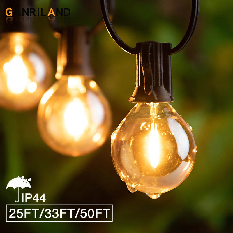 Afralia™ Amber Glass Bulb Dimmable LED String Lights Connectable for Party Wedding Decor