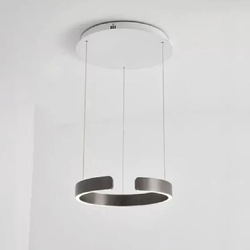 Afralia™ Modern LED Chandelier 4 Circle Pendant Lights Aluminum Gold Black 20-80cm