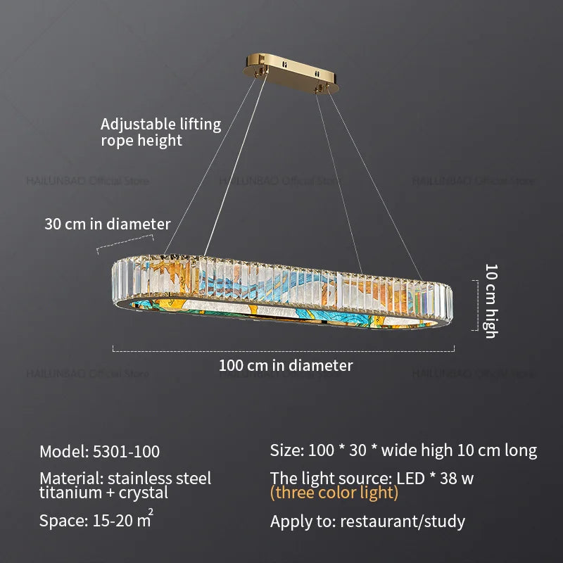 Afralia™ Crystal Chandelier Ring Light Modern Elegant Dining Living Room Lighting