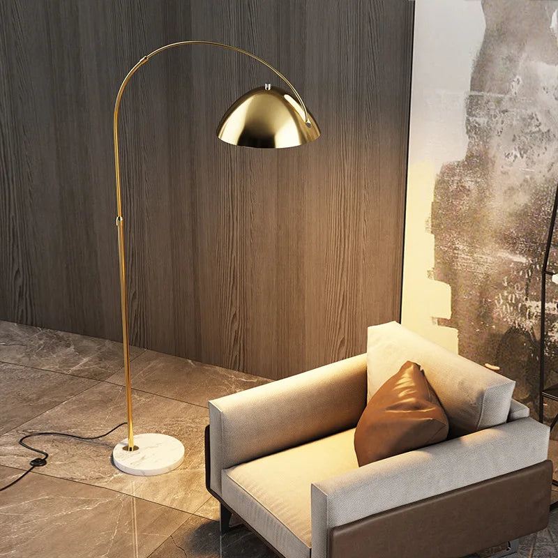 Afralia™ Minimalist Gold Black LED Floor Lamp for Living Room Bedside