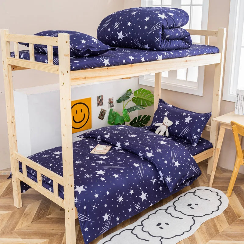 Afralia™ Soft Microfiber Double Duvet Set with Queen Bedsheet - Comforter Cover Set