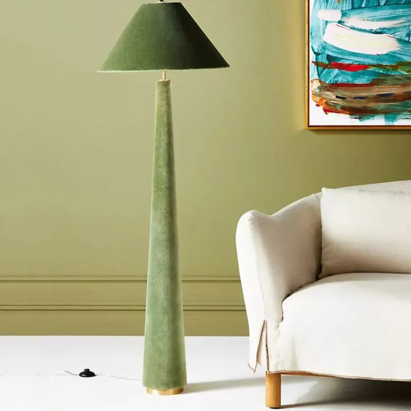 Afralia™ Cotton Velvet Floor Lamp LED E27 Modern Light Fixtures for Living Room