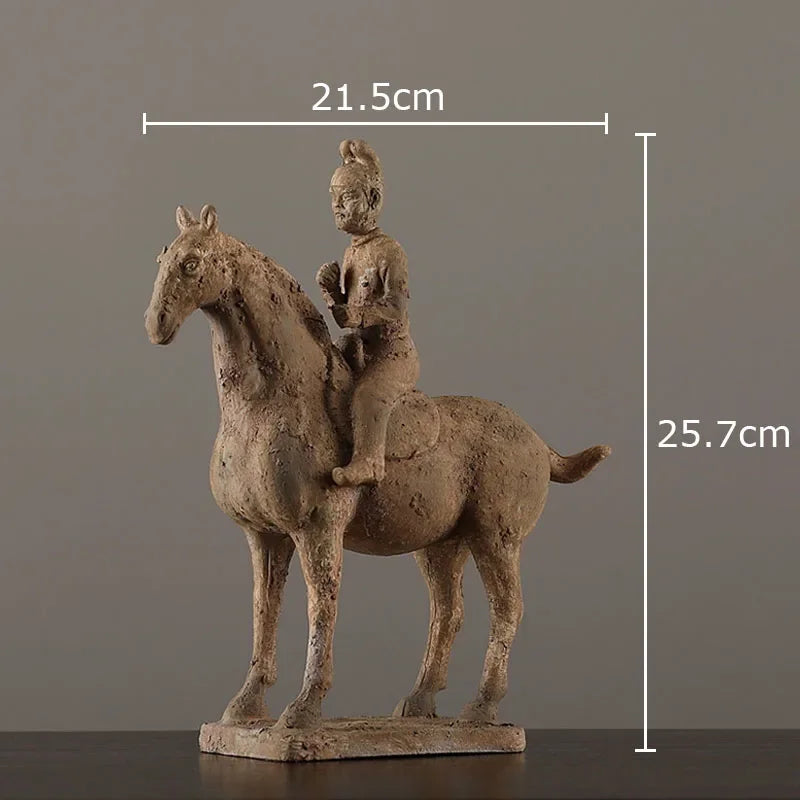 Afralia™ Terracotta Warriors Horse Sculpture Desk Decor Resin Ornament Unearthed Pottery Figurine